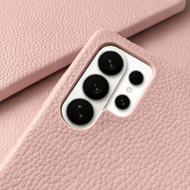 galaxy s26 ultra pebble leather case Pink color 3