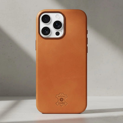 iPhone 16 Pro Max leather case Brown Color