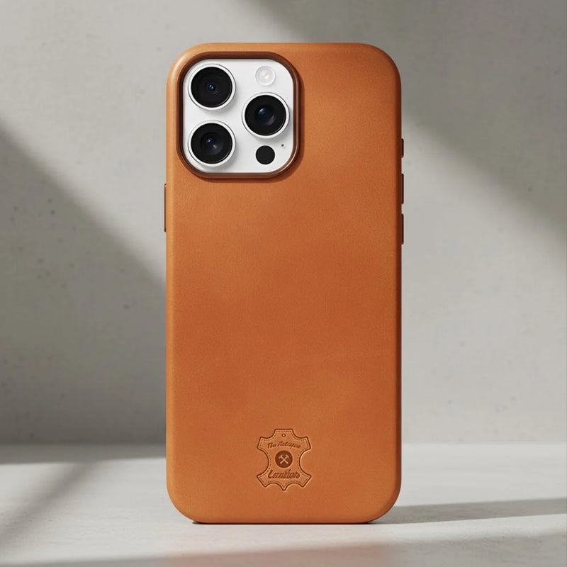 iPhone 16 Pro Max leather case Brown Color