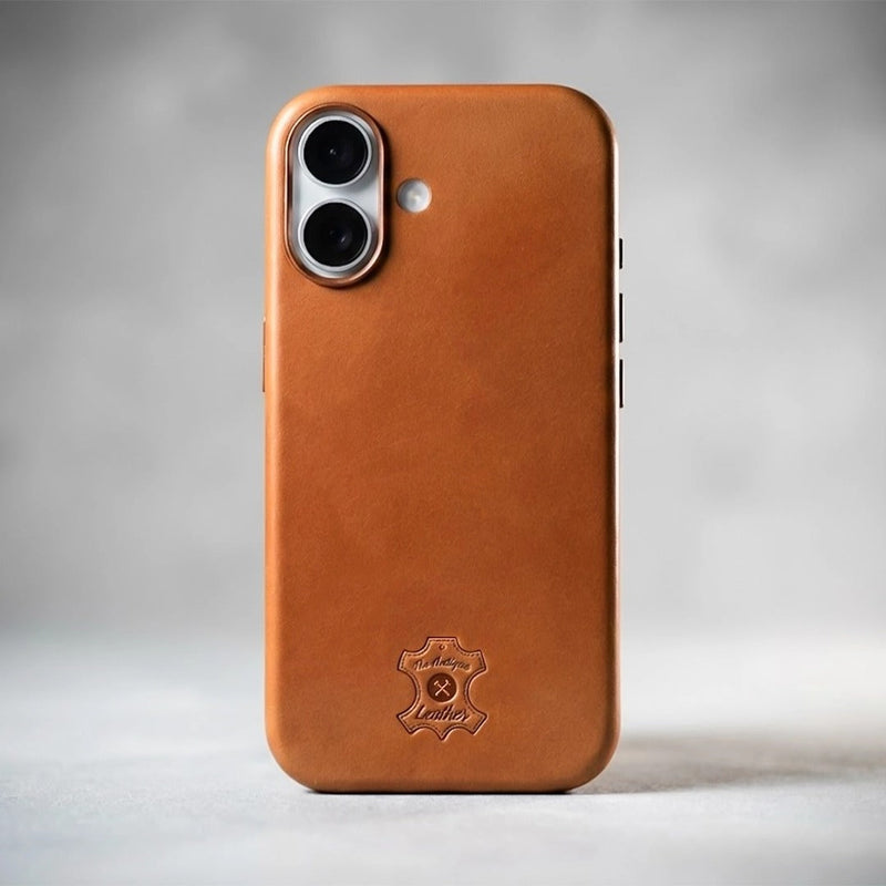 iPhone 16 plus leather case Brown color