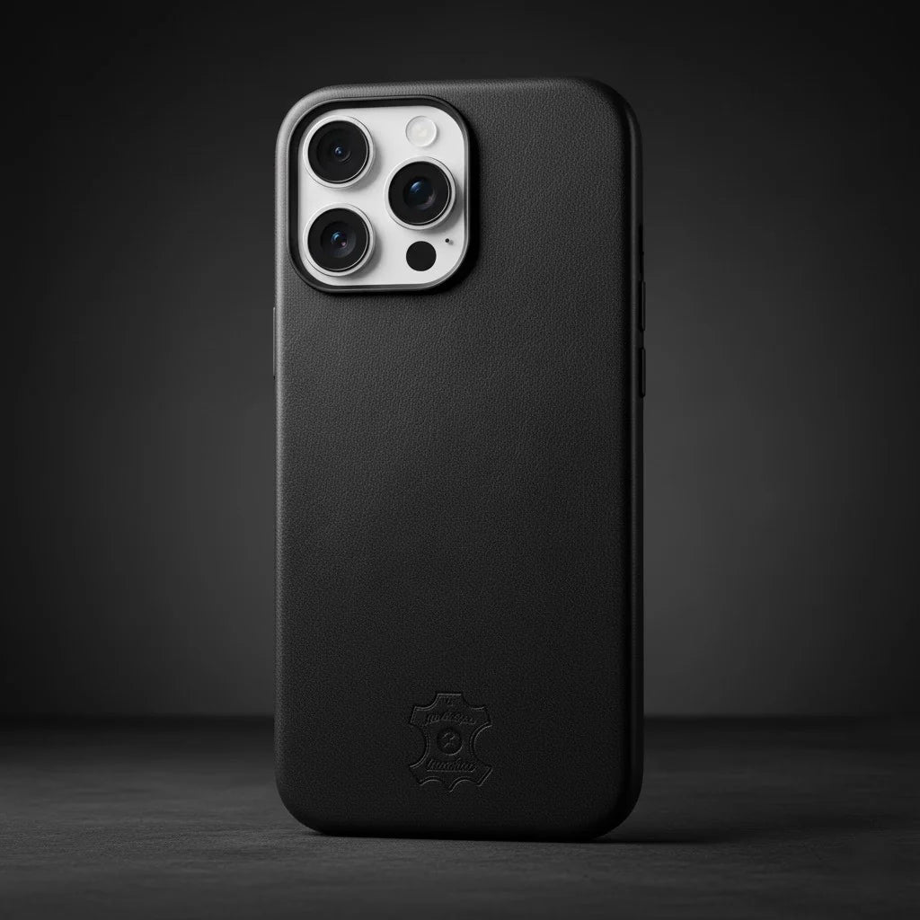 iPhone 16 pro Leather Case black color
