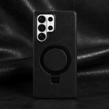 Samsung Galaxy S26 Ultra Full-Grain Oil Wax Kickstand Leather Case (Black) + MagSafe outlook
