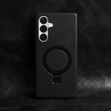 Samsung Galaxy S26 Plus Full-Grain Oil Wax Kickstand Leather Case (Black) + MagSafe outlook