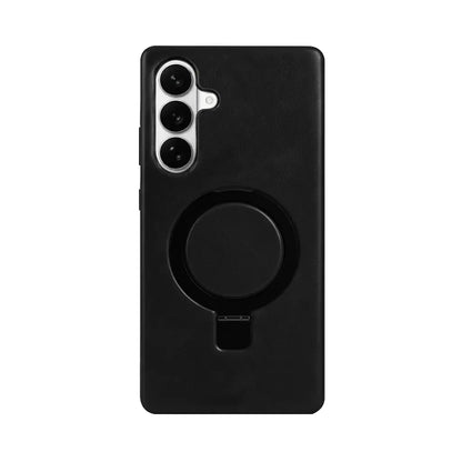 Samsung Galaxy S26 Plus Full-Grain Oil Wax Kickstand Leather Case (Black) + MagSafe