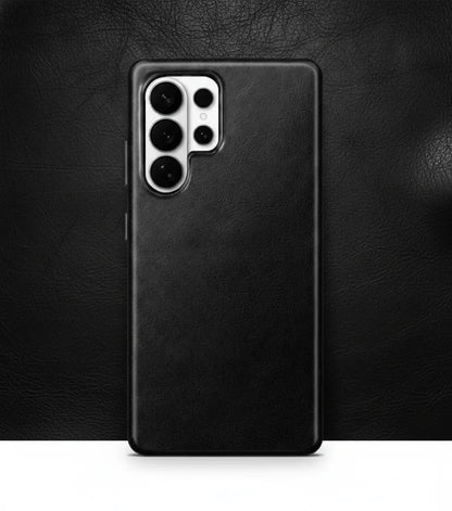 Samsung Galaxy S26 Ultra Full-Grain Oil Wax Full Wrapped Leather Case (Black) + MagSafe outlook
