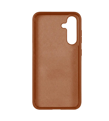 Samsung Galaxy S26 Plus Full-Grain Oil Wax Full Wrapped Leather Case (Brown) + MagSafe fabric laing