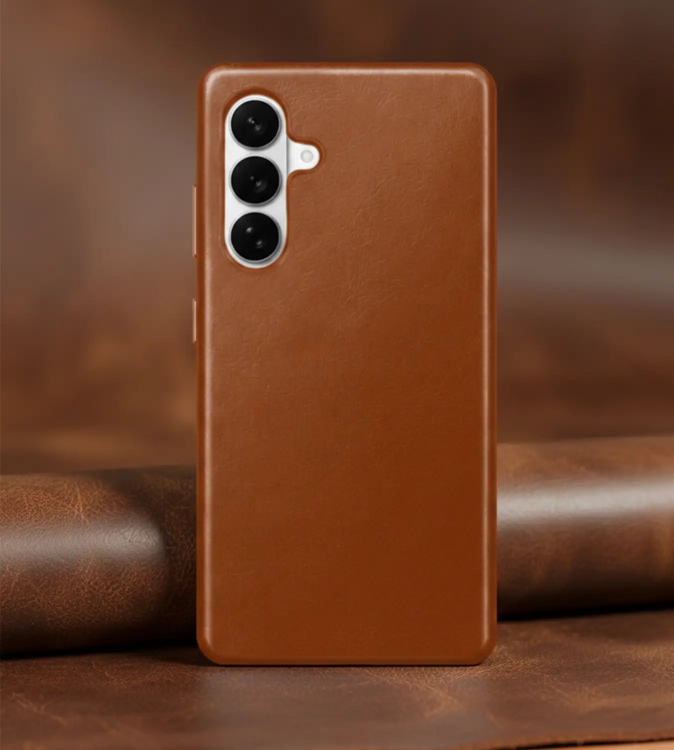 Samsung Galaxy S26 Plus Full-Grain Oil Wax Full Wrapped Leather Case (Brown) + MagSafe outlook
