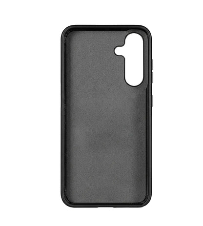 Samsung Galaxy S26 Full-Grain Oil Wax Full Wrapped Leather Case (Black) + MagSafe fabric laing
