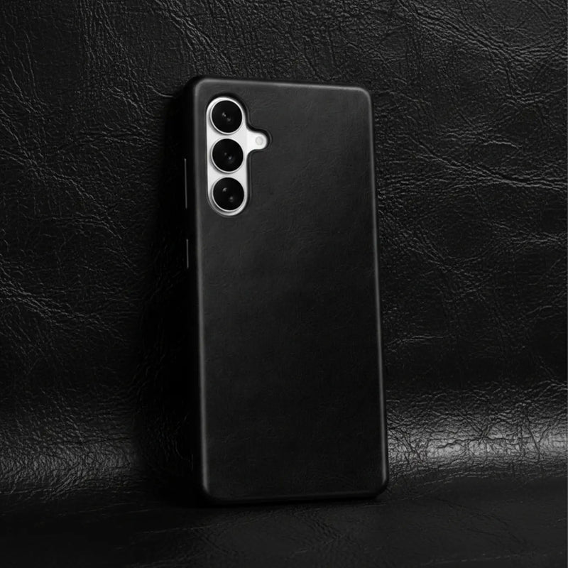 Samsung Galaxy S26 Full-Grain Oil Wax Full Wrapped Leather Case (Black) + MagSafe outlook