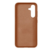 Samsung Galaxy S26 Full-Grain Oil Wax Full Wrapped Leather Case (Brown) + MagSafe fabric laing