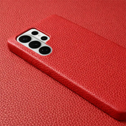 Galaxy S26 ultra pebble leather case red color camera protection 4