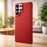 Samsung Galaxy S26 Ultra Full-Grain Premium Genuine Leather Case (Red) + MagSafe outdoor look