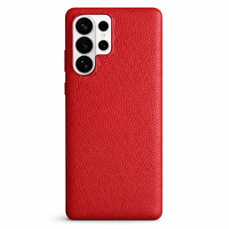 Samsung Galaxy S26 Ultra Full-Grain Premium Genuine Leather Case (Red) + MagSafe