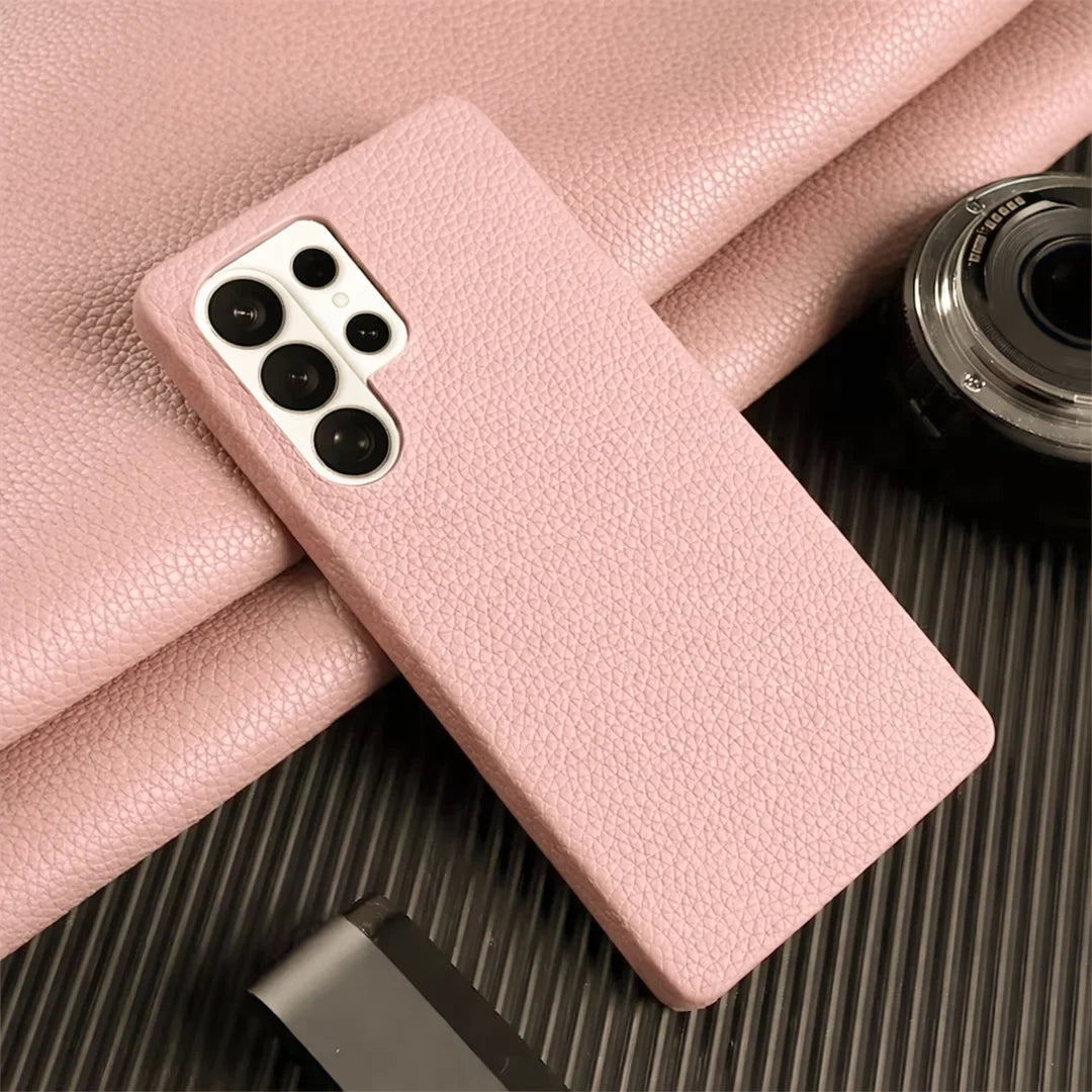 galaxy s26 ultra pebble leather case Pink color 2