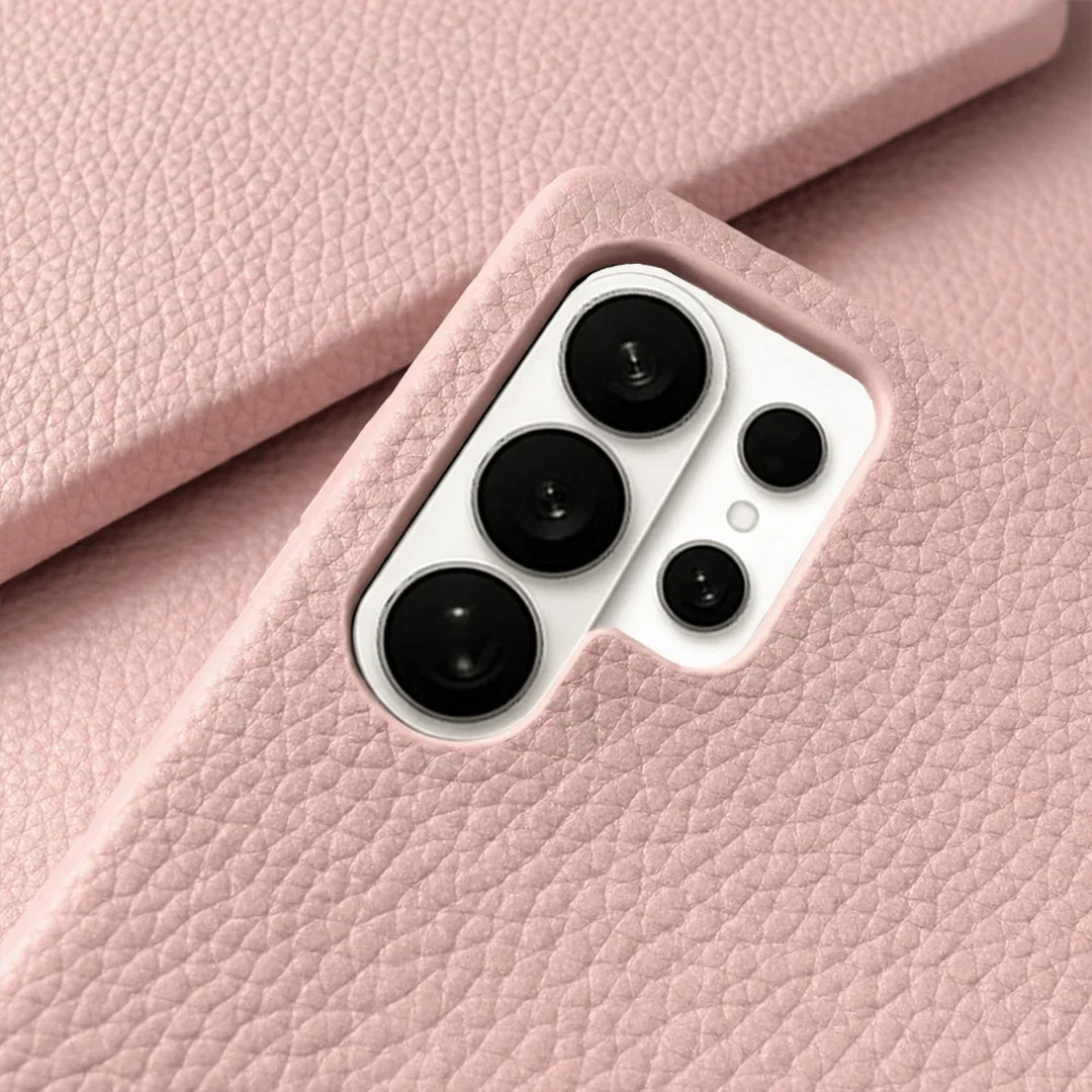 galaxy s26 ultra pebble leather case Pink color 3