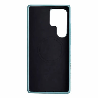Samsung Galaxy S26 Ultra Full-Grain Premium Genuine Leather Case (Blue) + MagSafe fabric laing