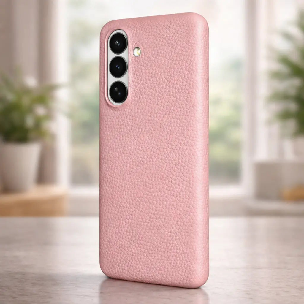 Samsung Galaxy S26 Plus Full-Grain Premium Genuine Leather Case (Pink) + MagSafe outdoor look