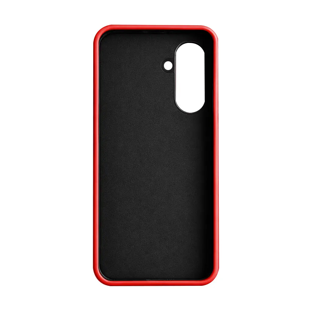 Samsung Galaxy S26 Plus Full-Grain Premium Genuine Leather Case (Red) + MagSafe fabric laing