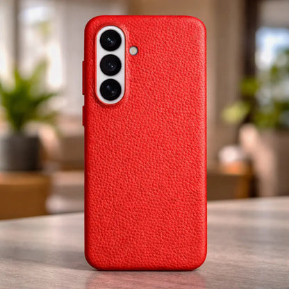 Samsung Galaxy S26 Plus Full-Grain Premium Genuine Leather Case (Red) + MagSafe outdoor look