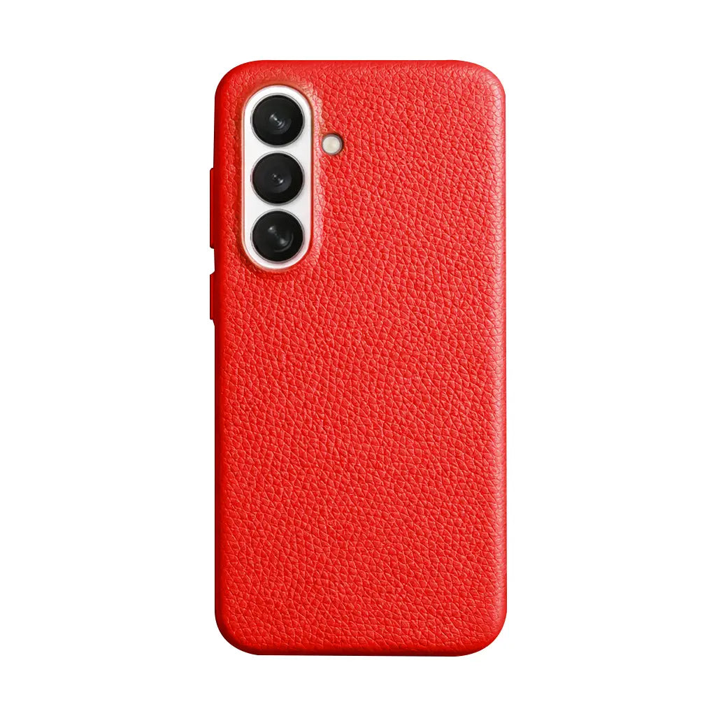 Samsung Galaxy S26 Plus Full-Grain Premium Genuine Leather Case (Red) + MagSafe