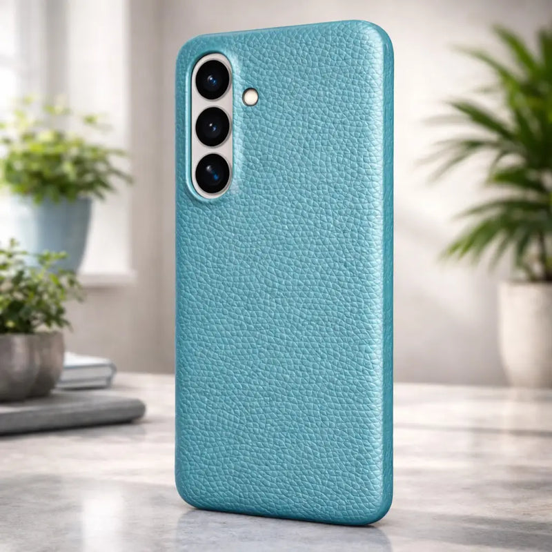 Samsung Galaxy S26 Plus Full-Grain Premium Genuine Leather Case (Blue) + MagSafe outdoor look