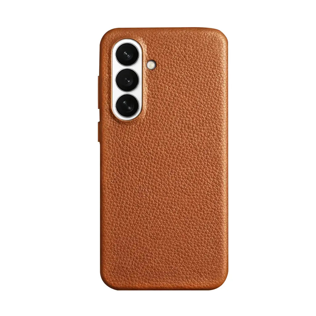 Samsung Galaxy S26 Full-Grain Premium Genuine Leather Case (Brown) + MagSafe