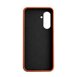Samsung Galaxy S26 Plus Full Coverage Premium Genuine Leather Case (Orange) + MagSafe fabric laing