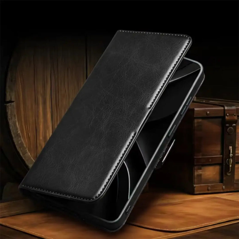 Samsung Galaxy S26 Ultra Business Style Genuine Leather Wallet Case (Black) 1