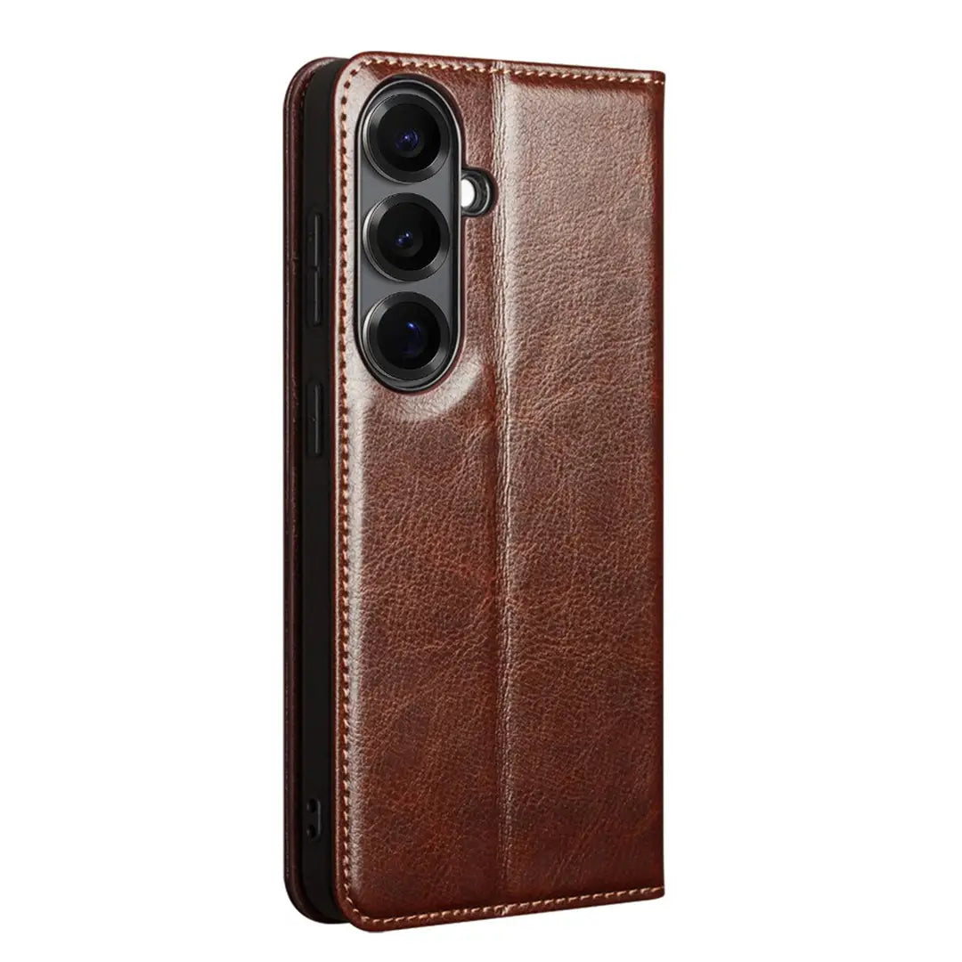 Samsung Galaxy S26 Plus Genuine Leather Wallet Case back side